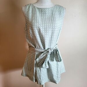 Ann Taylor Factory Peplum Tie Waist Top Mint Green Size Medium